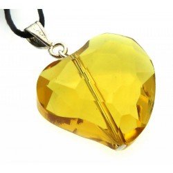 Heart Shaped Sunset Andara Crystal Pendant